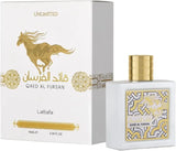 Qaed Al Fursan Unlimited Eau de Parfum by Lattafa White Edition Perfume Oriental.