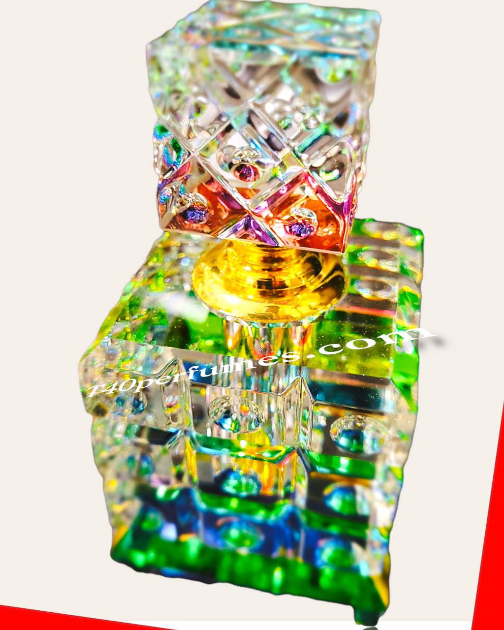 Empty bottle. Crystal glass.