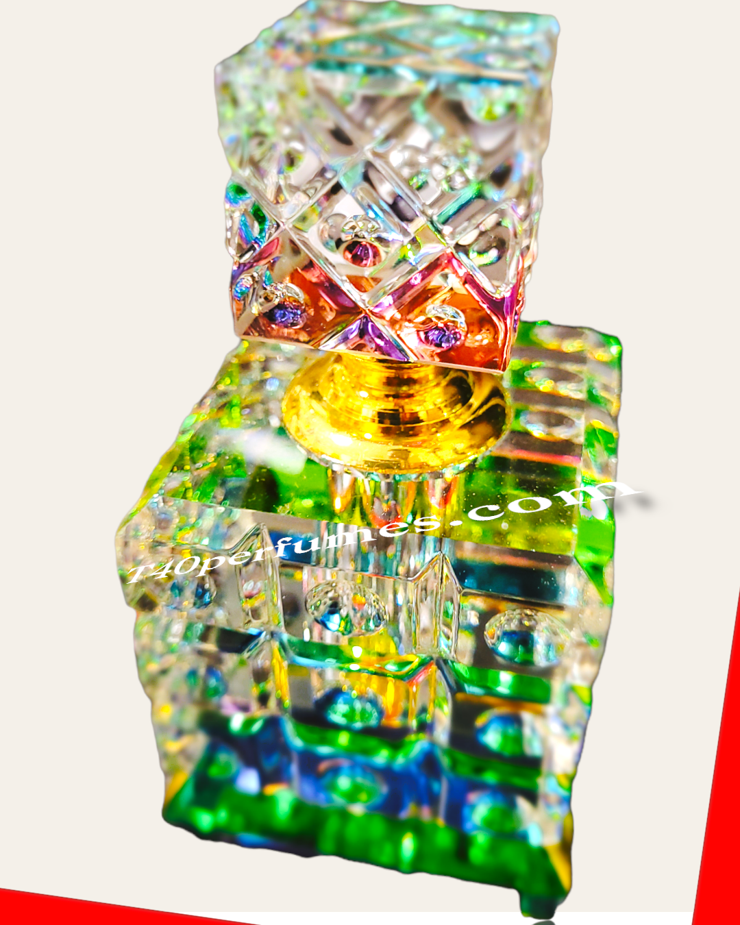 Empty bottle. Crystal glass.